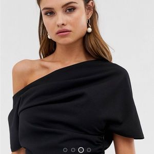 ASOS Design one shoulder pleated pencil dress- Sz 14 - NWT